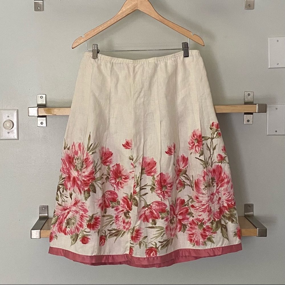 I love you very vintage pink flowered skirt.